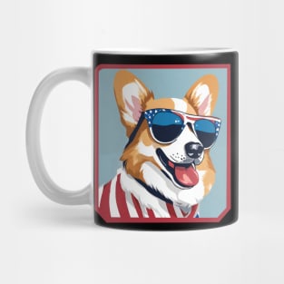Corgi dog with american sunglasses Mug